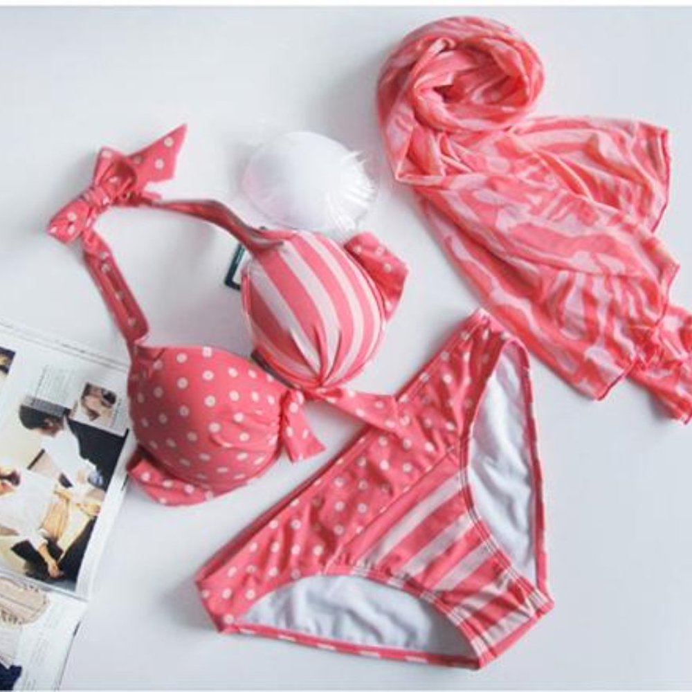 Pink combination swim suit